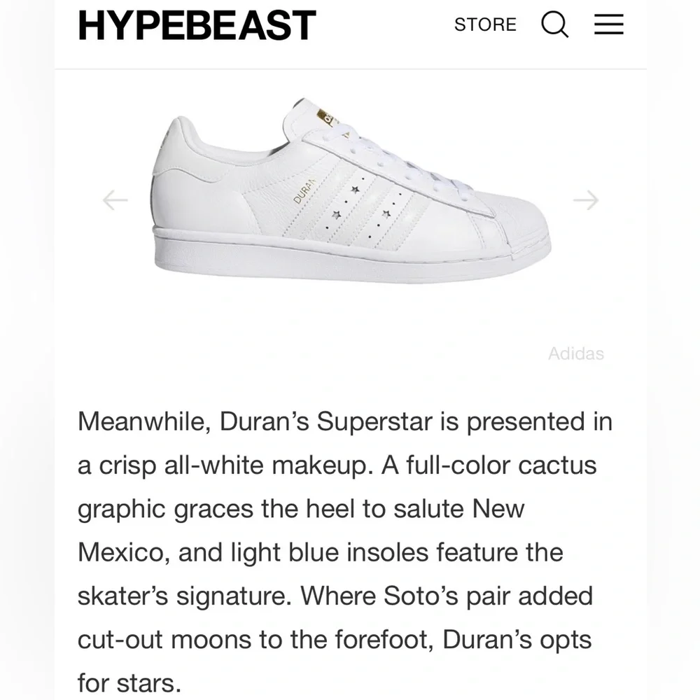 Adidas Superstar Advanced Mariah Duran White Leather Women’s Skate Shoe Size 7.5